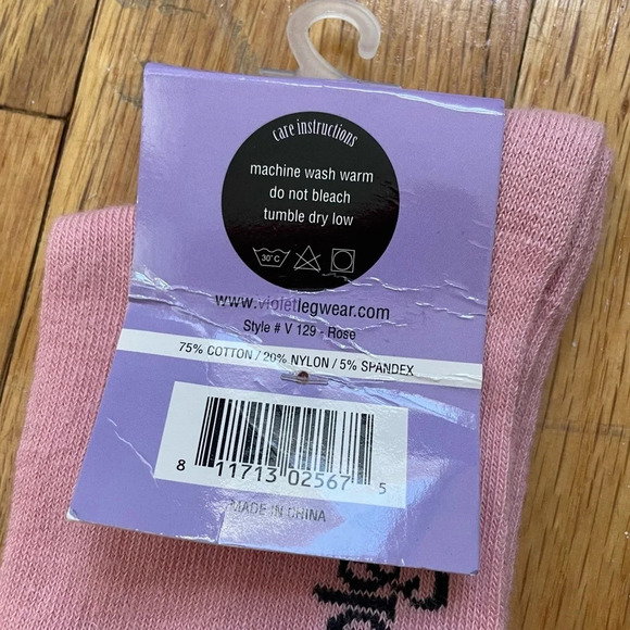 4/$25 Girls Rose Pink Knee High Socks Size 8 - Picture 4 of 5